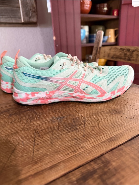 Asics Shoes - ASICS mint green & coral athletic running shoes